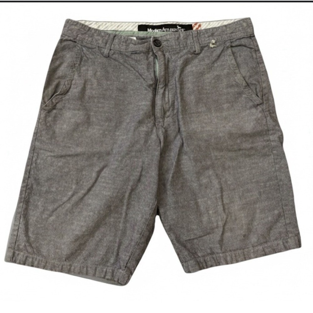 Modern Amusement Men 34 Chino Shorts Blue 100% Cotton Beach Casual Summer Preppy